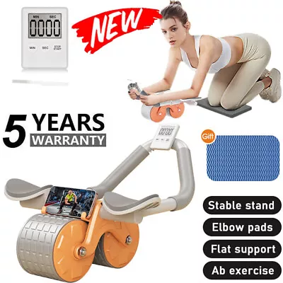 Automatic Rebound Abdominal Wheel Ab Roller Elbow Support Core Exercise W/ LCD • $24.82