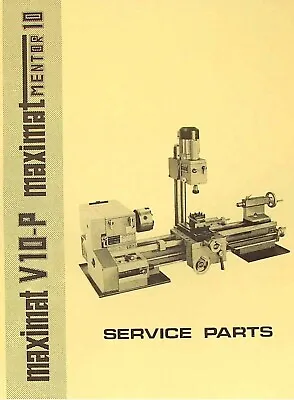 10 Lathe Service Parts Manual Fits Emco Maximat Mentor V10-P • $19.37