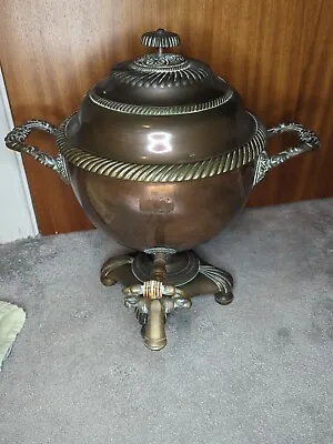 Antique Victorian Brass Copper Samovar Tea Urn London Manufacture Planter 40cm • £75