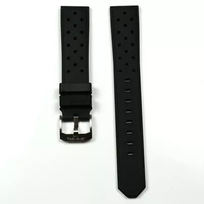 TAG Heuer Black Rubber Watch Strap BT0725 - 19.5mm- BRAND NEW • £2.20