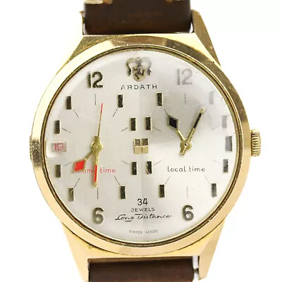 Rare Vintage Ardath Long Distance Dual Time Zone Watch • $750