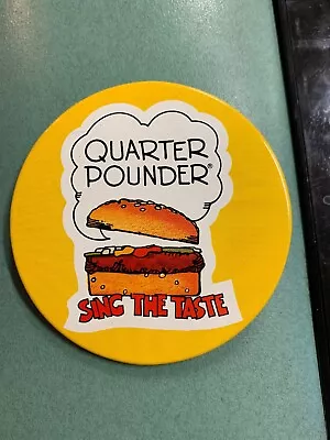 Vintage 1981 McDonalds Employee Advertising Pin Sing The Taste Quarter Pounder • $51.26