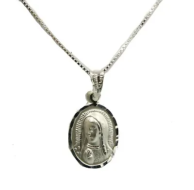 Virgen De Guadalupe .925 Sterling Silver Pendant With 18 Inch Chain • $27.95