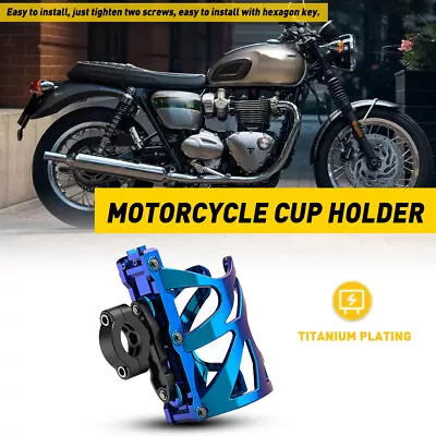 Universals Motorcycle Cup Holder Chrome Handlebar Drink Bottle Holder For AUXITO • $12.99