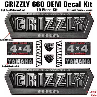 2003 Yamaha Grizzly 660 OEM Decal Kit Emblem Sticker Side Tank Graphics ATV • $44.99