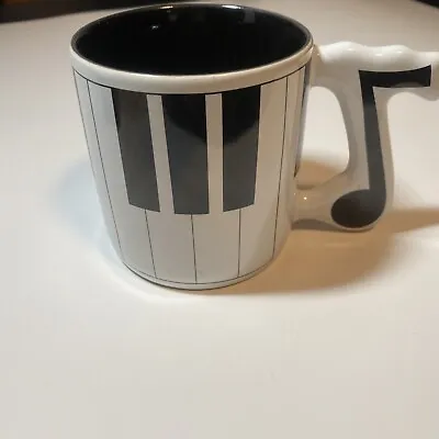 Piano Keys Coffee Cup Mug Music Note Handle By Russ Berrie Cool Mug EUC • $22.99