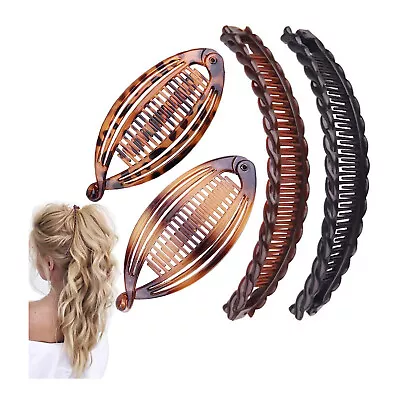 Banana Hair Clips Vintage Clincher Combs Tool 4pcs For Thick Curly Hair • £3.84