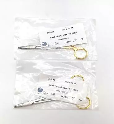 Sklar 21-2060 Mayo Hegar Needle Holder TC Serrated 6  - Lot Of 2 - NEW • $44.95