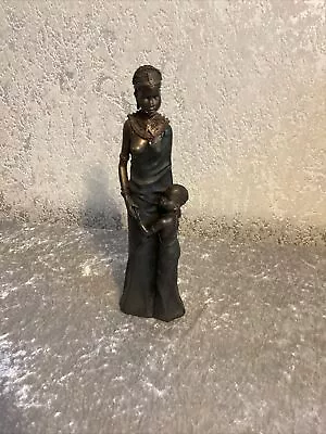 The Leonardo Collection African Masai Lady With Child Figurine - 29.5 Cm • £49.95