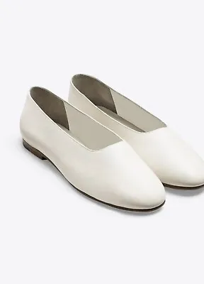 NIB Vince Maxwell Leather Ballet Flat Glove Shoes Cream $225 • $159.99