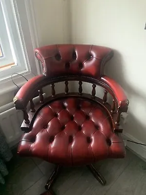 Leather Chesterfield Captains Chair • £280