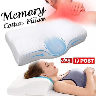 Cervical Contour Memory Foam Pillow Cervical Neck Shoulder Pain Relief Pillow AU • $22.90