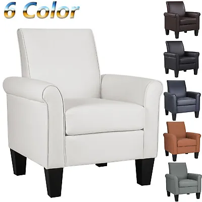 Modern PU Leather Arm Chair Accent Single Sofa Upholstered Living Room Armchair • $128.99