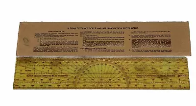 WWII Air Navigation Protractor And AD-500 Distance Scale C-Thru Ruler Co • $14