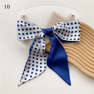 Scarf Long Satin Multi-Function Silk Scarf Hair Band Polka Dot Small Lattice  • $2.99