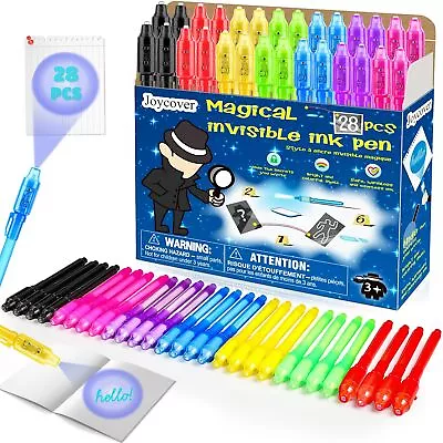 Invisible Ink Pen 28PCS Spy Pen For Kids With UV Light Magic Marker For Secr... • $27.42