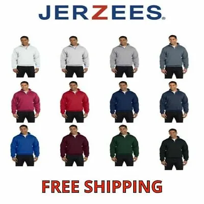 JERZEES Mens Quarter Zip Cadet Collar Sweatshirt 50/50 Fleece S-3XL 1/4 Zip 995 • $24.49