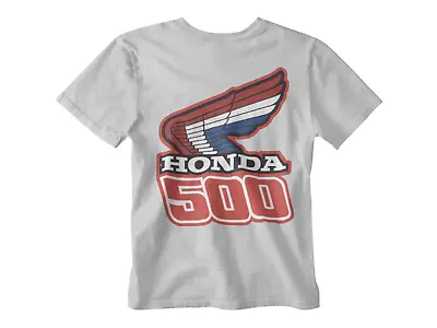 Honda 500 T-shirt Bike Biker Fast Speed Cafe Racer Oil Wings Japan Motor GREY • £6.99