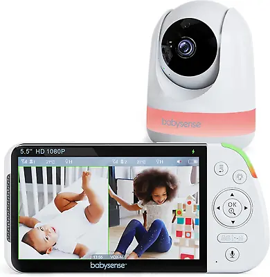 Babysense 5.5” 1080p Full HD Split-Screen Baby Monitor Video Baby Monitor With • £155.83