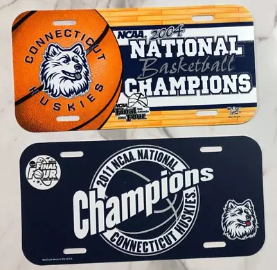 Uconn Huskies 2004+11 Ncaa Basketball National Champs Vintage License Plate New • $11.99