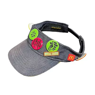 McDonald’s Snapback Employee Uniform Visor Hat Adult OS Blue Logo • $8.99