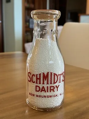 Pint Pyroglaze ACL Milk Bottle SCHMIDT’S DAIRY New Brunswick NJ New Jersey • $20