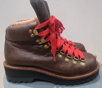 £20 • Buy Jeffrey Campbell Explorer Boots UK 5  EU 38 Dark Brown With Red Laces