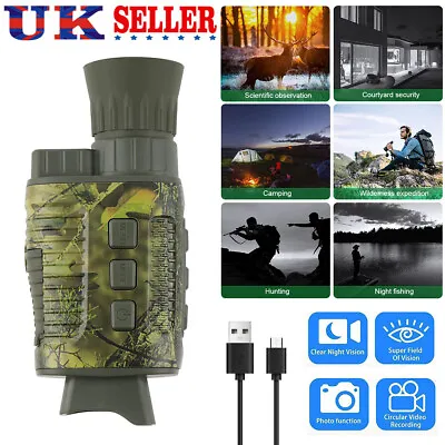 36MP 5x Zoom Night Vision 4K Infrared Day And Night Telescope Monocular Hunting • £47