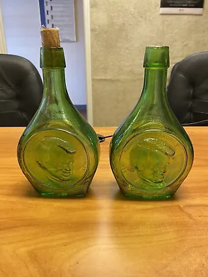 $9.99 • Buy Robert Francis Kennedy Wheaton Glass Full Size Green Glass Bottle 8 3/4