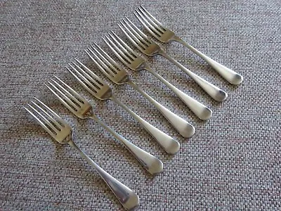 7 Vintage Walker & Hall Sheffield  Old English Silver Plate Dessert Forks C1934 • £16.99