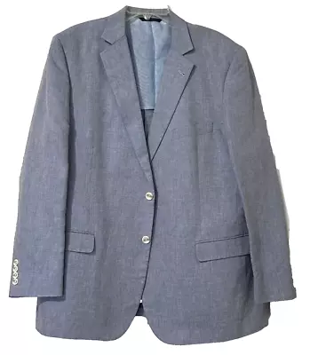 Brooks Brothers 1818 Fitzgerald Denim Blue Linen Cotton 48 Blazer Sport Coat • $55