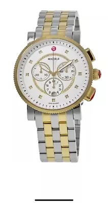 Authentic Michele Sport Sail Diamond Dial Two Tone Bracelet Watch 42mm-0.13 Ctw • $500