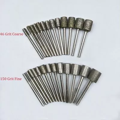 3mm-12mm Diamond Burr Grinding Head Bit 1/8'' Shank For Dremel Rotary Cylinder • $9.09