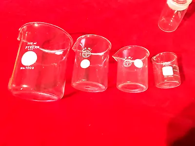 Vintage Pyrex Lab Measuring Beaker Set No. 1000 250ml 100ml 50ml 20ml Very Clean • $24.95