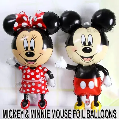 Large Disney Mickey Minnie Mouse Birthday Foil Balloons Kids Party Girls Boys UK • £3.99