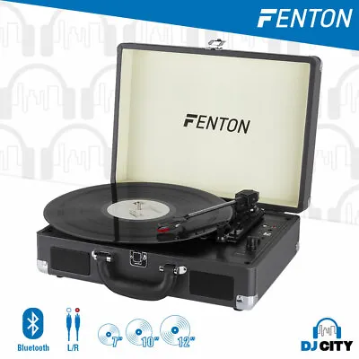 $89 • Buy Fenton RP115C Record Player With BT And Vinyl Briefcase (Charcoal Grey)