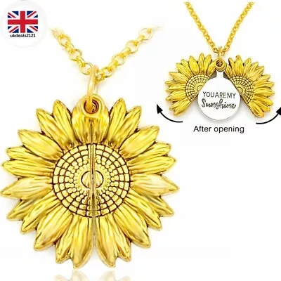 Sunflower Necklace For Women Girls You Are My Sunshine Necklace Sunflower Locket • £6.99