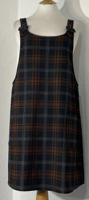 £11.90 • Buy New Look Size 16 Dungaree Dress Chequered Smart Work Casual 29