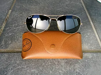 Ray Ban Rb 3362 Cockpit 001/58 Polarized Sunglasses. Made In Italy. • $79.99