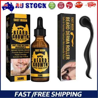 $10.09 • Buy Natural Mustache Derma Roller Gift For Men Beard Treatment Serum Face Care Tools