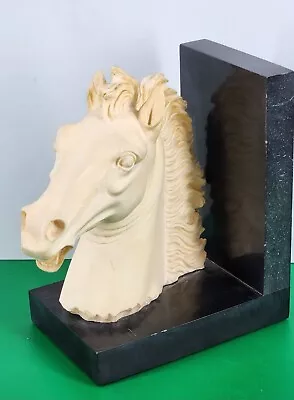 Vintage E&R Italy ALABASTER HORSE HEAD 🐎  Bookend Single Signed A. Giannelli  • $29.50