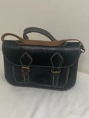 Genuine Leather Handbag Purse Moroccan Shoulder Bag Tooled Leather Black • $23