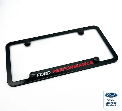 Notched Premium Black License Plate Frame W/  Ford Performance  Script Logo • $32.95