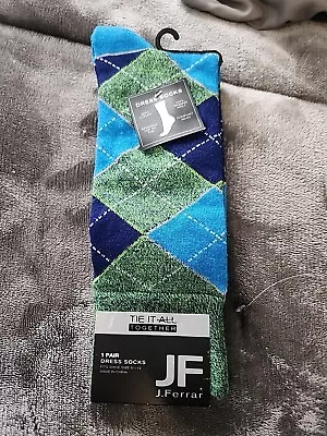 J. Ferrar Bright Color Green And Blue Dress Socks New With Tags • $7.99