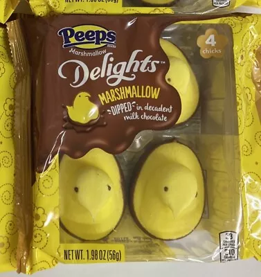 Peeps Marshmallow DELIGHTS Dipped In Chocolate Chicks  Holiday Candy  11/2023 • $7.89