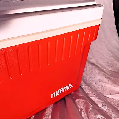 Thermos Red 34 Quart Cooler Ice Chest Lid Box Made In USA Model 7734 Vintage • $32.95
