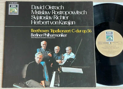 $19 • Buy ROSTROPOVICH OISTRAKH RICHTER Triple BEETHOVEN KARAJAN 1stPress HMV STEREO MINT