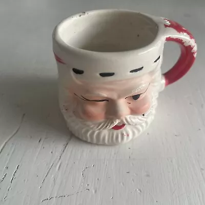 Vintage Winking Santa Mug Mini Please See Photos Holiday Christmas  • $14.95