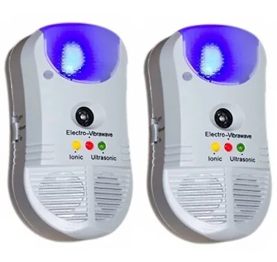 2 X 5in 1 Pest Repeller Ultrasonic Ionic Electromagnetic Rodent Rat Mouse Indoor • £37.65