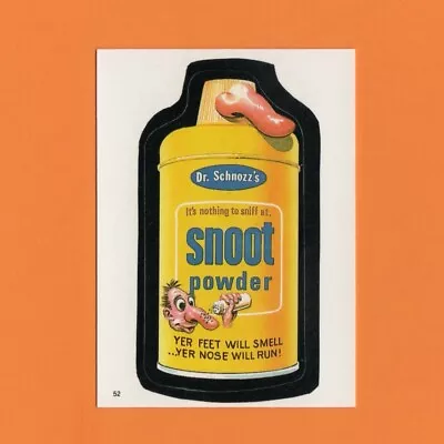 1986 Wacky Packages Dr. Schnozz's Snoot Powder 52 Topps Mini Album Sticker Spoof • $2.49